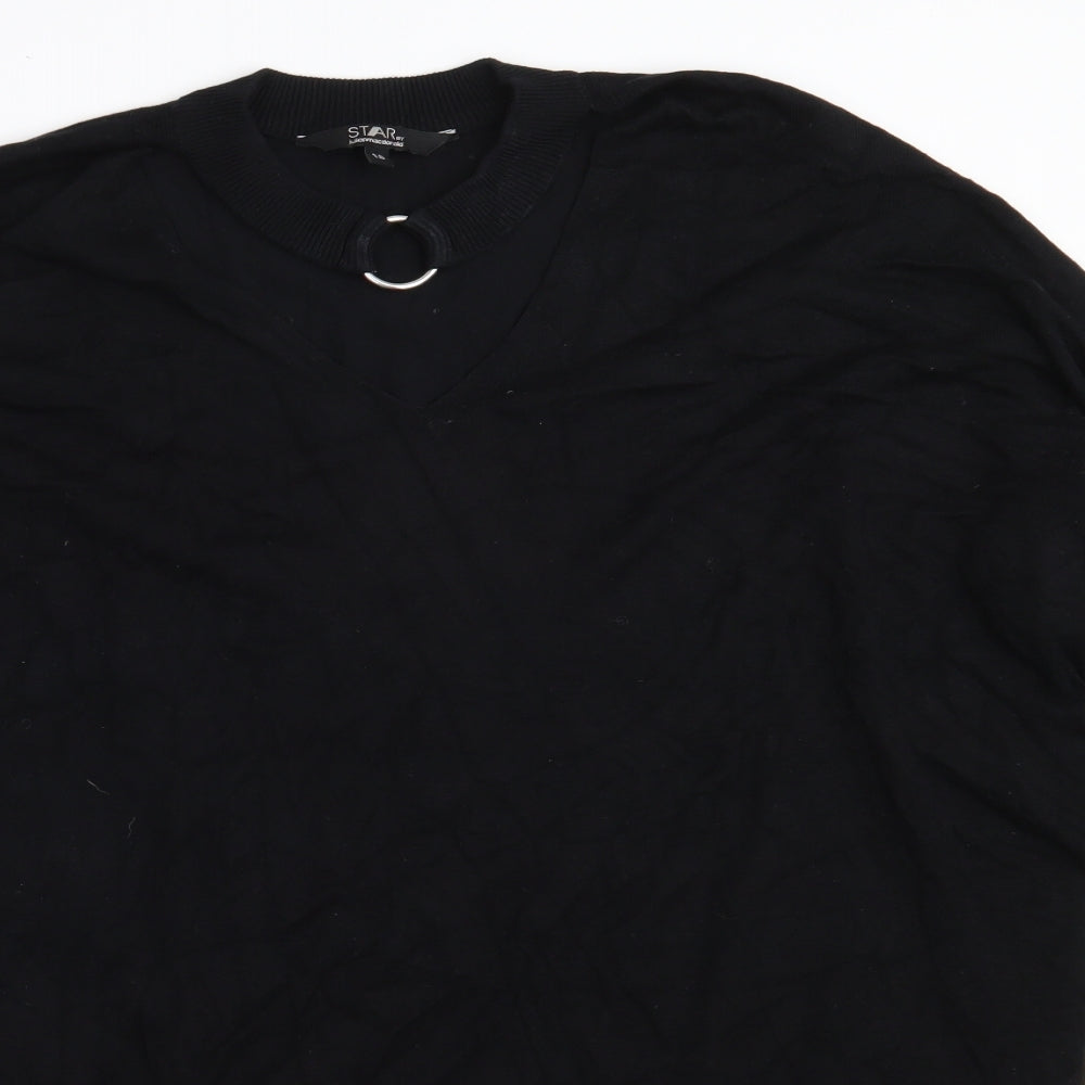 Debenhams Womens Black Round Neck  Viscose Pullover Jumper Size 18