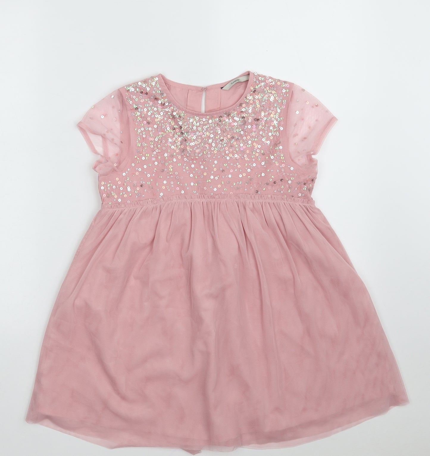 George Girls Pink  Polyester A-Line  Size 9-10 Years  Round Neck Button