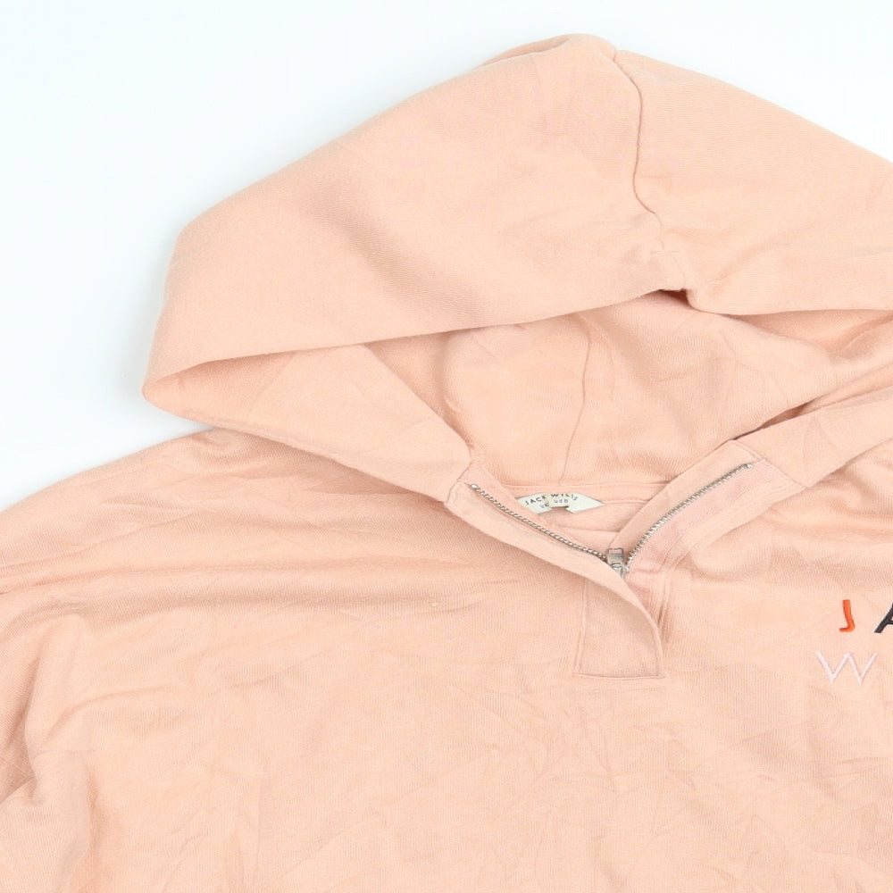 Jack Wills Womens Pink  Cotton Pullover Hoodie Size 12  Zip