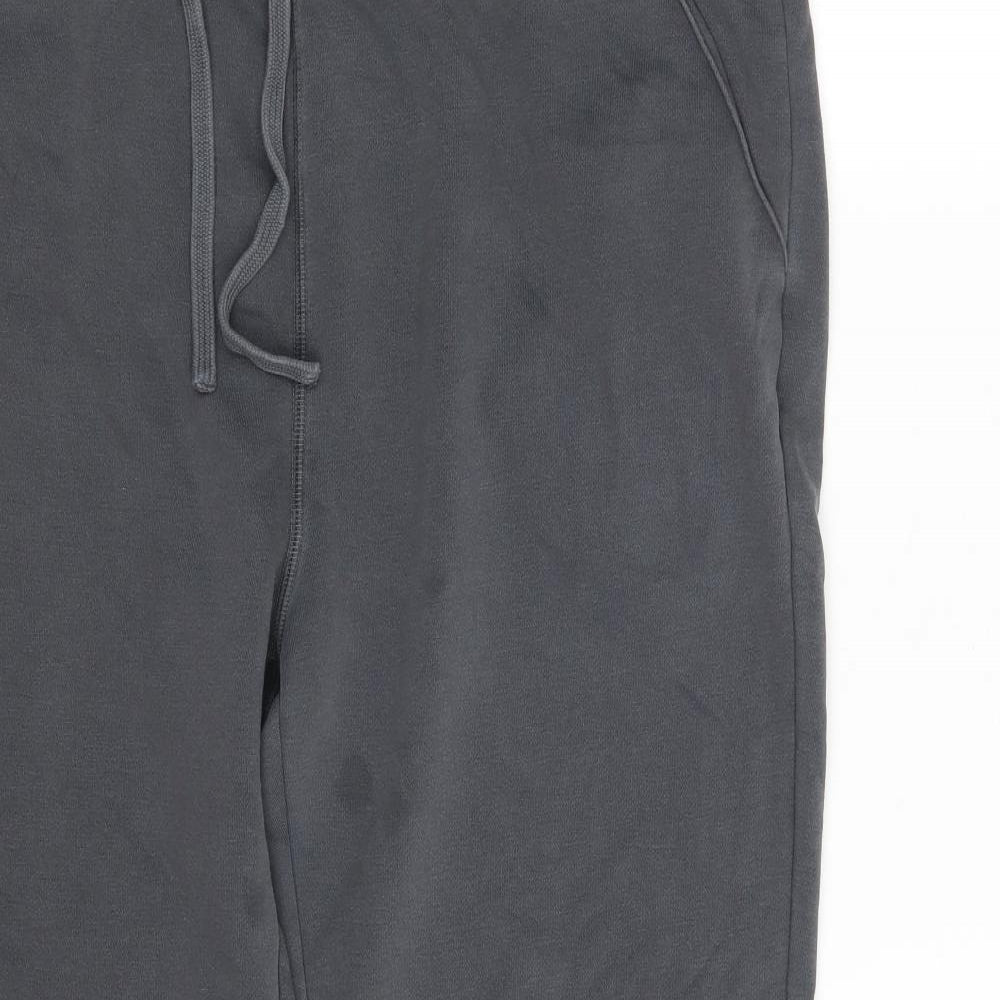 Bush Womens Grey  Cotton Jogger Trousers Size 14 L26 in Regular Drawstring