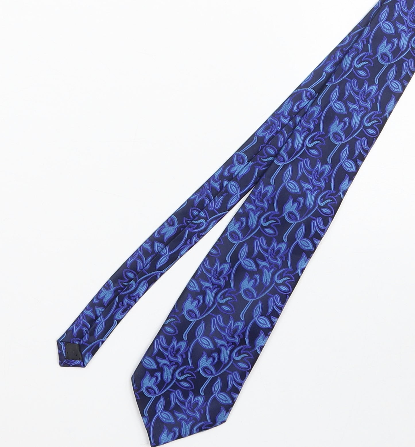 Kai Long Mens Blue Floral 100% Silk Pointed Tie One Size