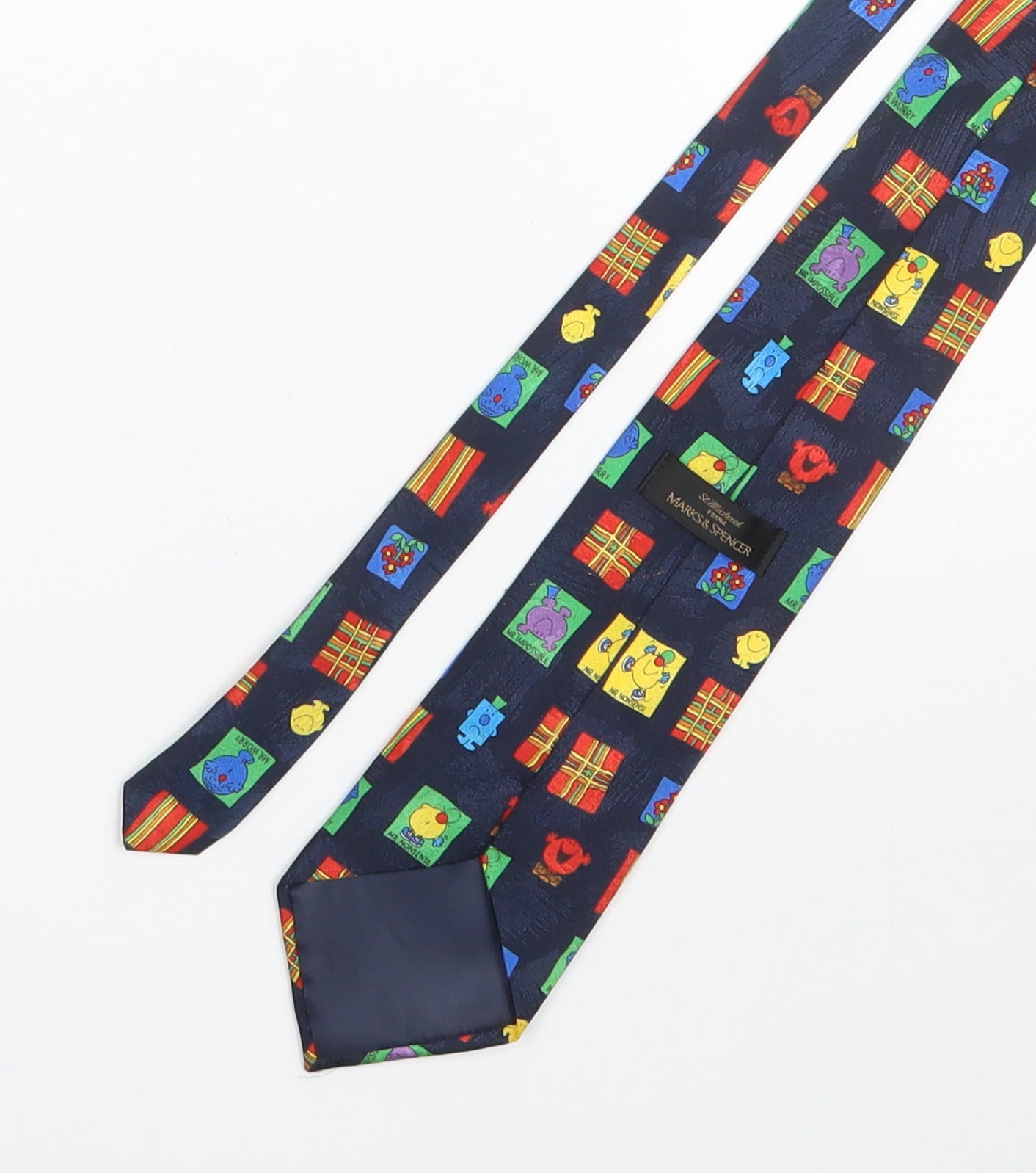 St. Michael Mens Blue Floral Polyester Pointed Tie One Size - Mr. Men