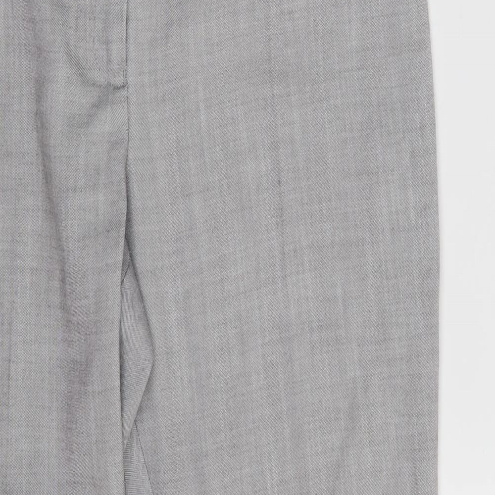 NEXT Womens Grey  Polyester Chino Trousers Size 12 L27 in Regular Zip