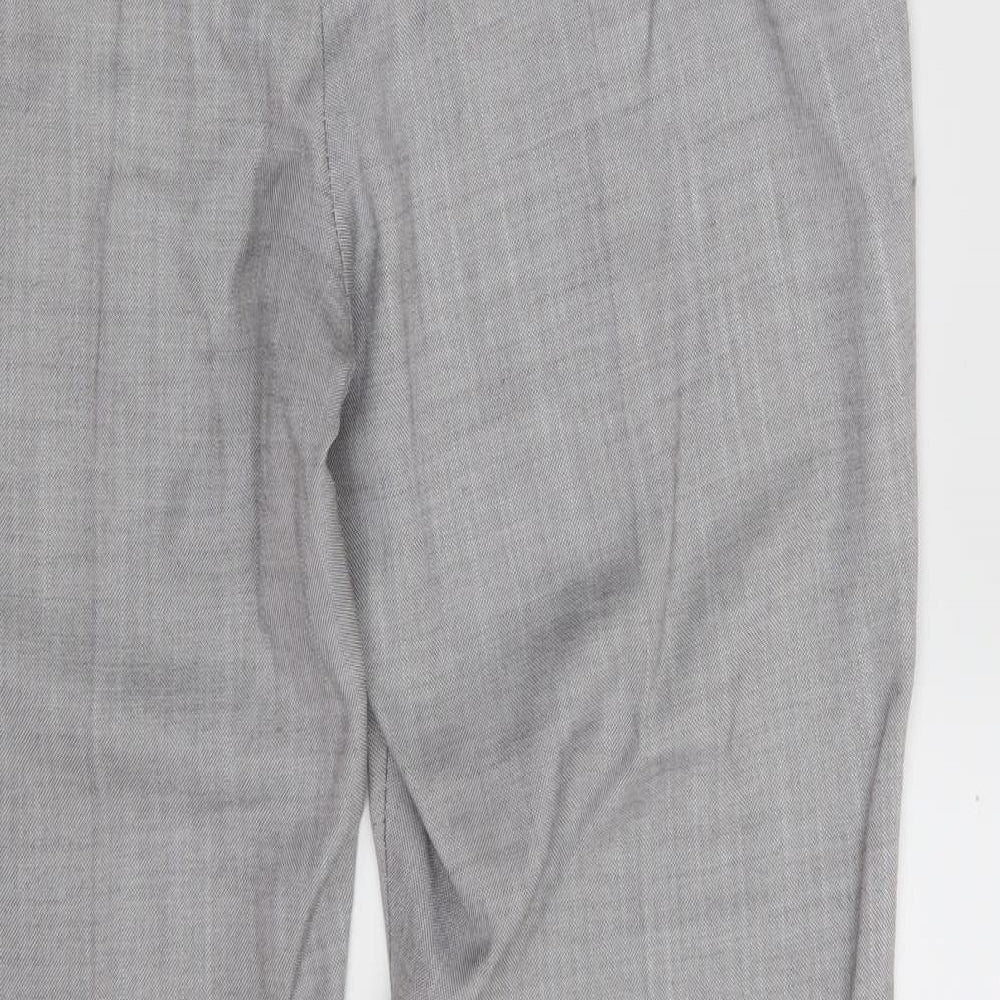 NEXT Womens Grey  Polyester Chino Trousers Size 12 L27 in Regular Zip