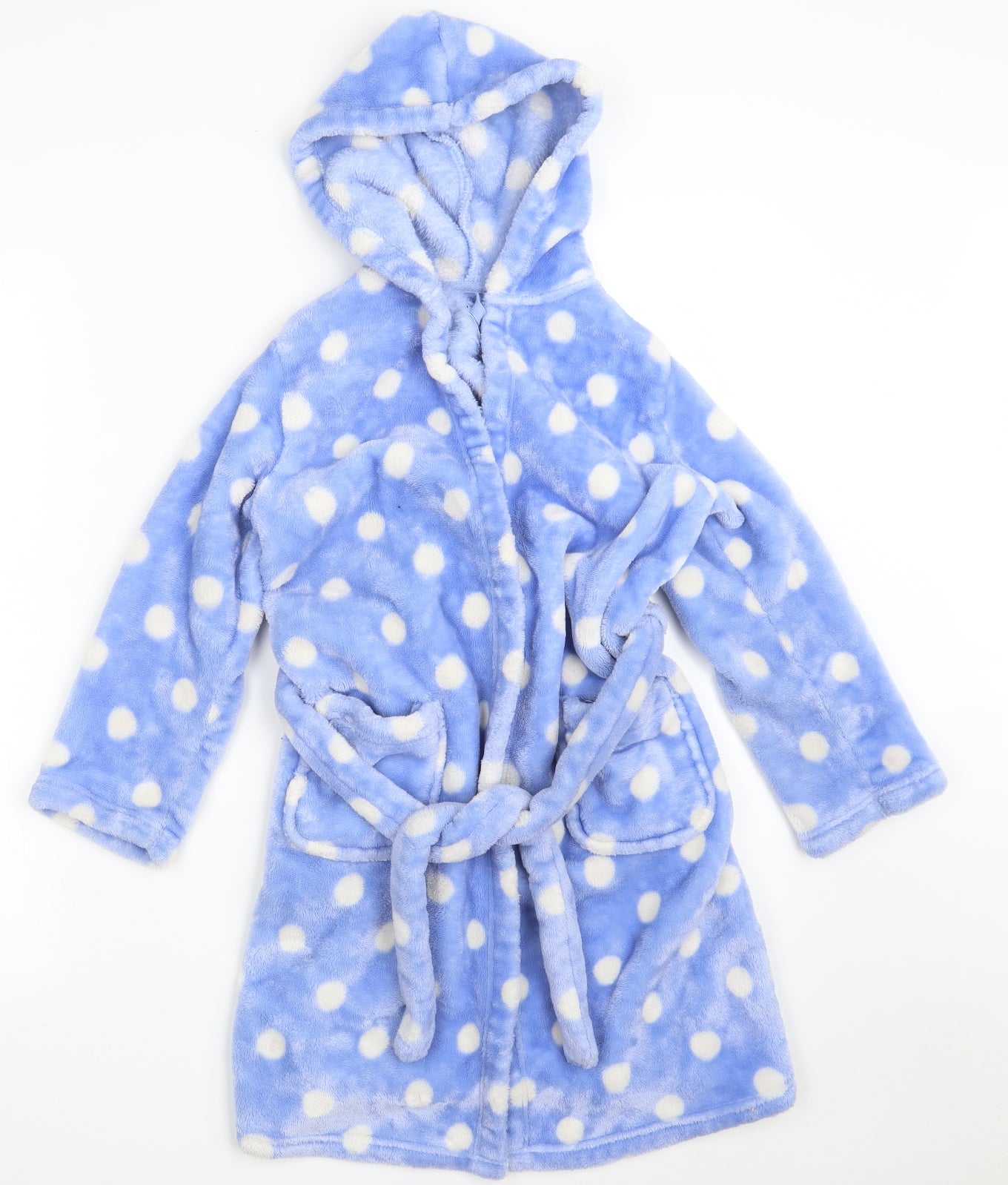 Marks and Spencer Girls Blue Polka Dot 100% Polyester Top Robe Size 7-8 Years