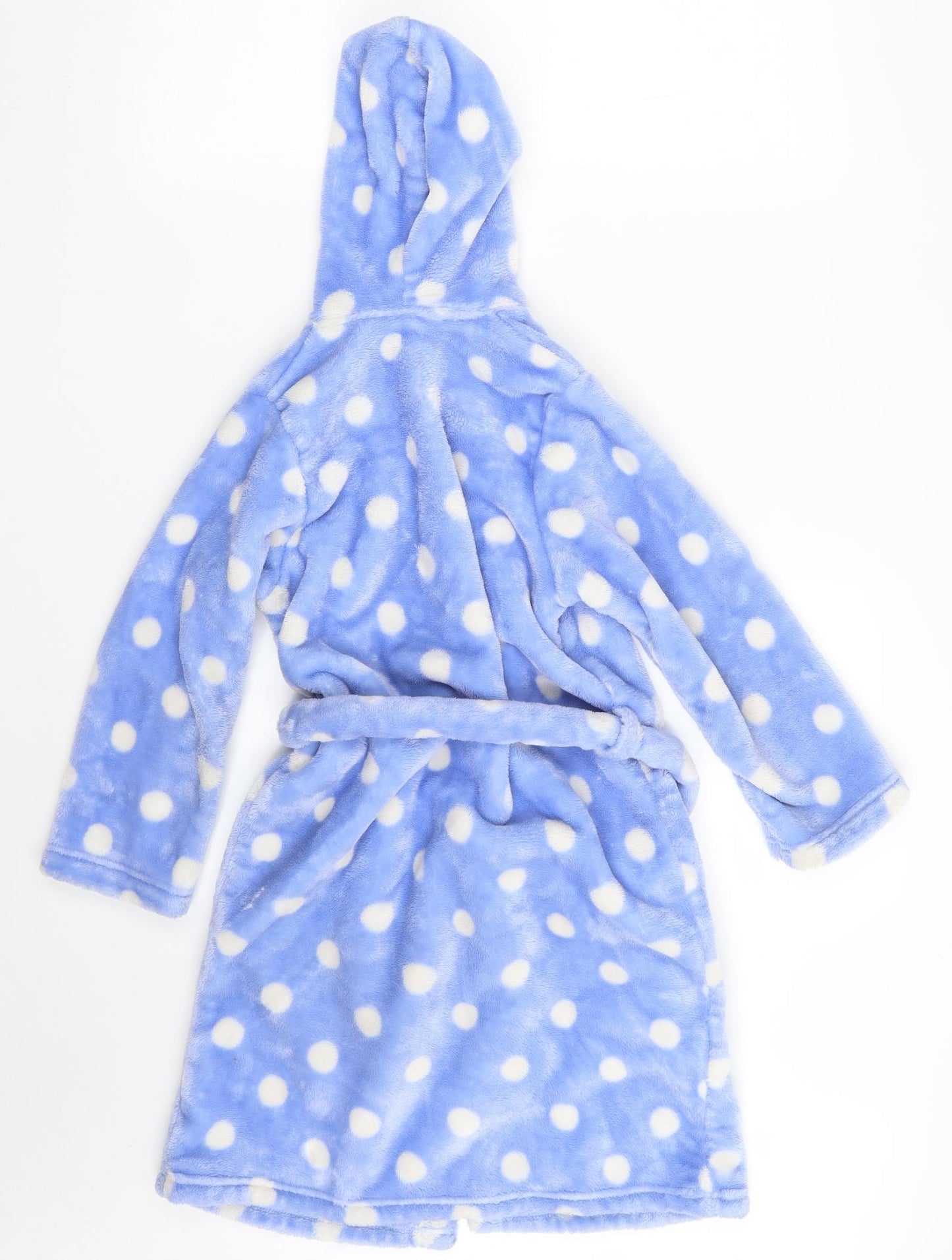 Marks and Spencer Girls Blue Polka Dot 100% Polyester Top Robe Size 7-8 Years