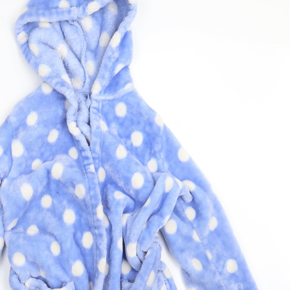 Marks and Spencer Girls Blue Polka Dot 100% Polyester Top Robe Size 7-8 Years