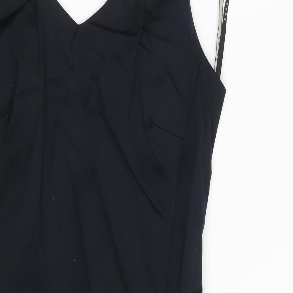 Coast Womens Blue  Cotton A-Line  Size 14  V-Neck Zip
