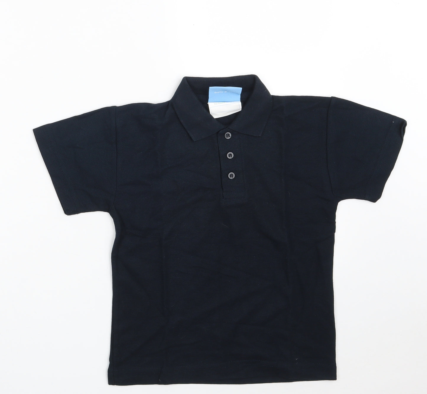 Uneek Boys Blue  Cotton Pullover Polo Size 5-6 Years Collared Button