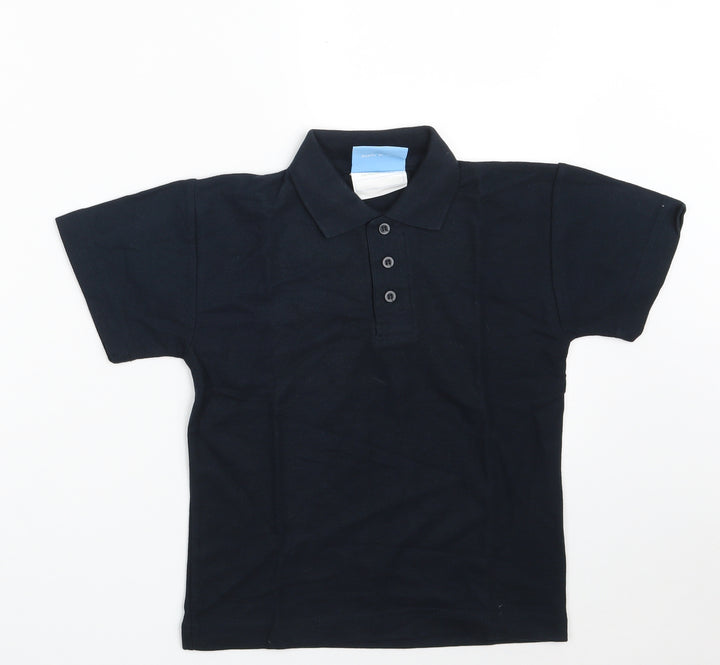 Uneek Boys Blue  Cotton Pullover Polo Size 5-6 Years Collared Button