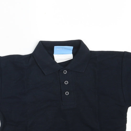 Uneek Boys Blue  Cotton Pullover Polo Size 5-6 Years Collared Button