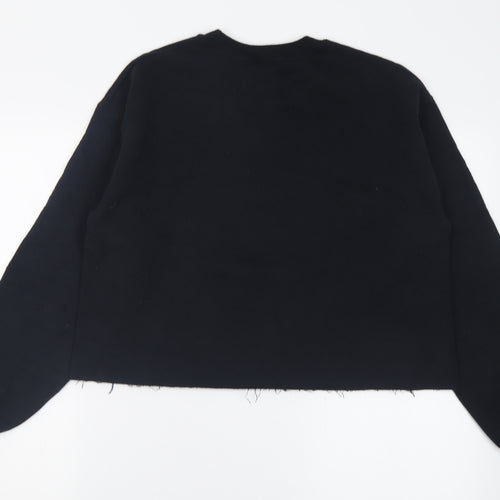 River Island Womens Black  Cotton Pullover Sweatshirt Size S  Pullover - Cropped