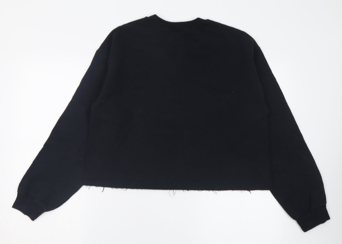 River Island Womens Black  Cotton Pullover Sweatshirt Size S  Pullover - Cropped