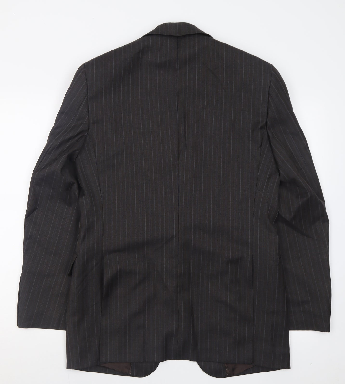 alan epsy Mens Brown Striped Wool Jacket Suit Jacket Size 38