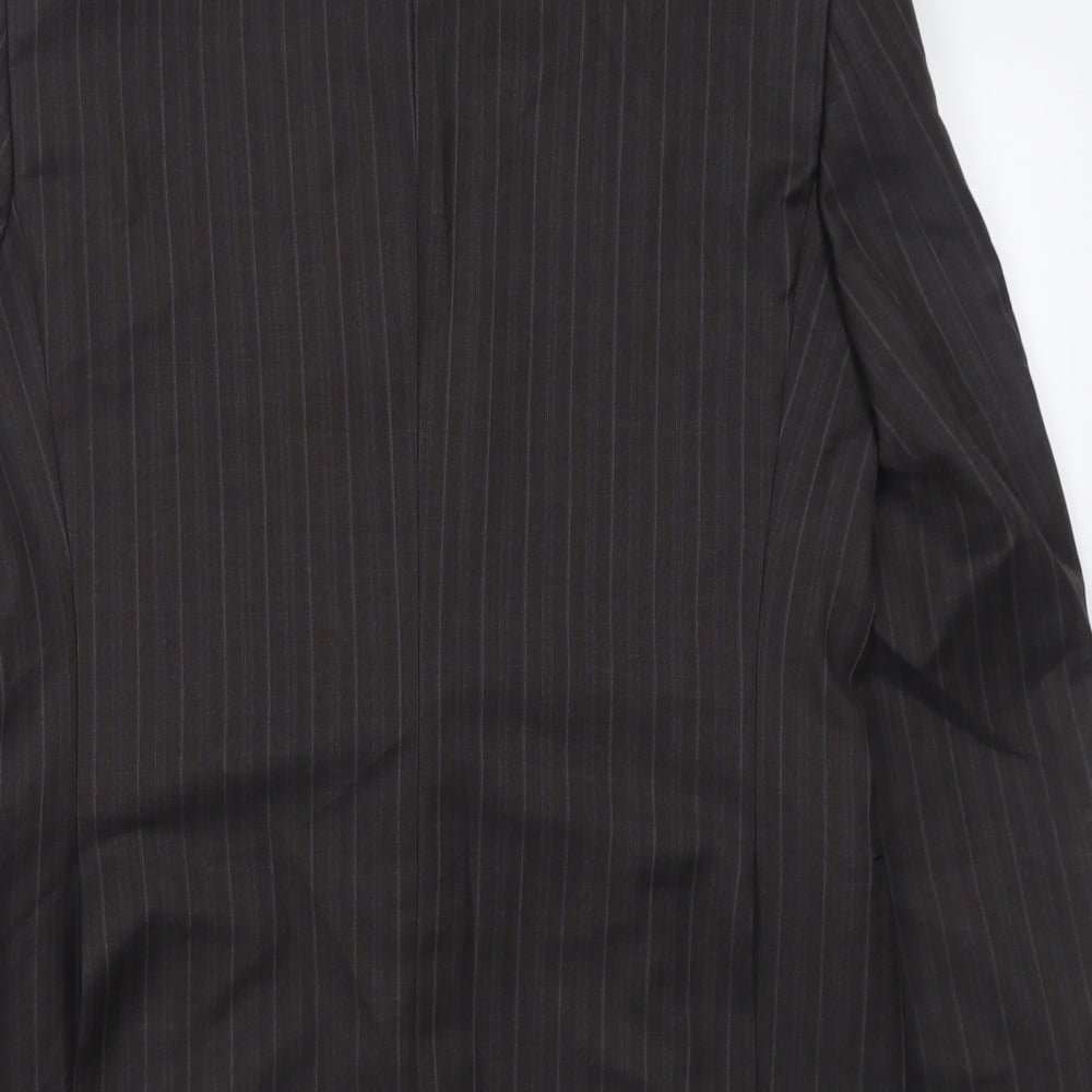 alan epsy Mens Brown Striped Wool Jacket Suit Jacket Size 38