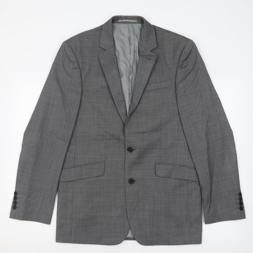 NEXT Mens Grey  Wool Jacket Suit Jacket Size 38