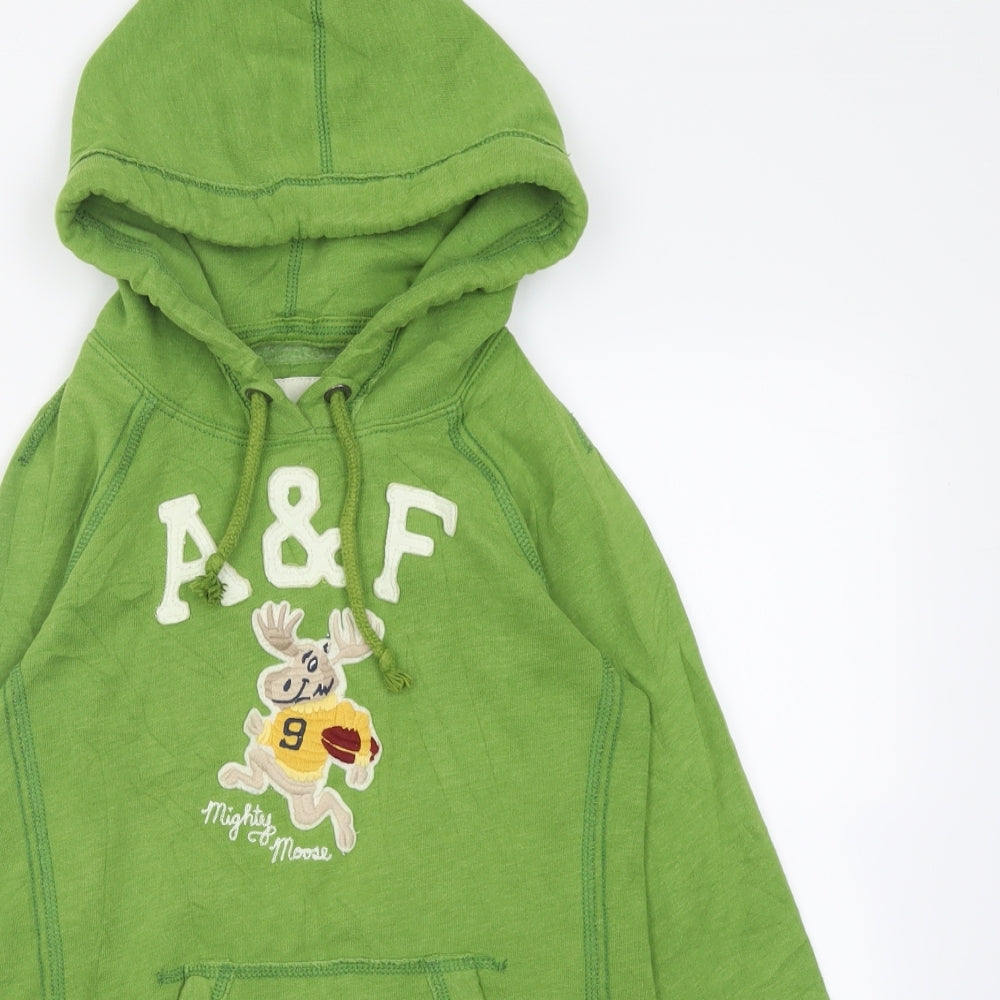 Abercrombie & Fitch Womens Green  Cotton Pullover Hoodie Size XS  Pullover