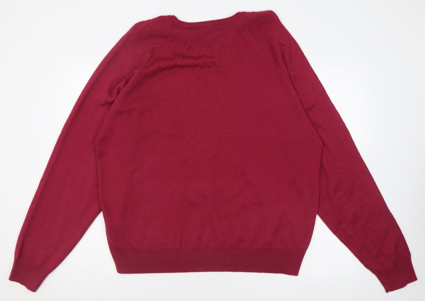 Bar Harbour Mens Purple V-Neck  Wool Pullover Jumper Size 4XL