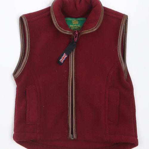 royal acropole Boys Red   Gilet Jacket Size 6-9 Months   Zip