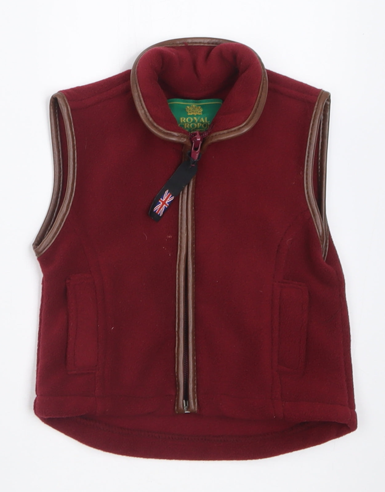 royal acropole Boys Red   Gilet Jacket Size 6-9 Months   Zip