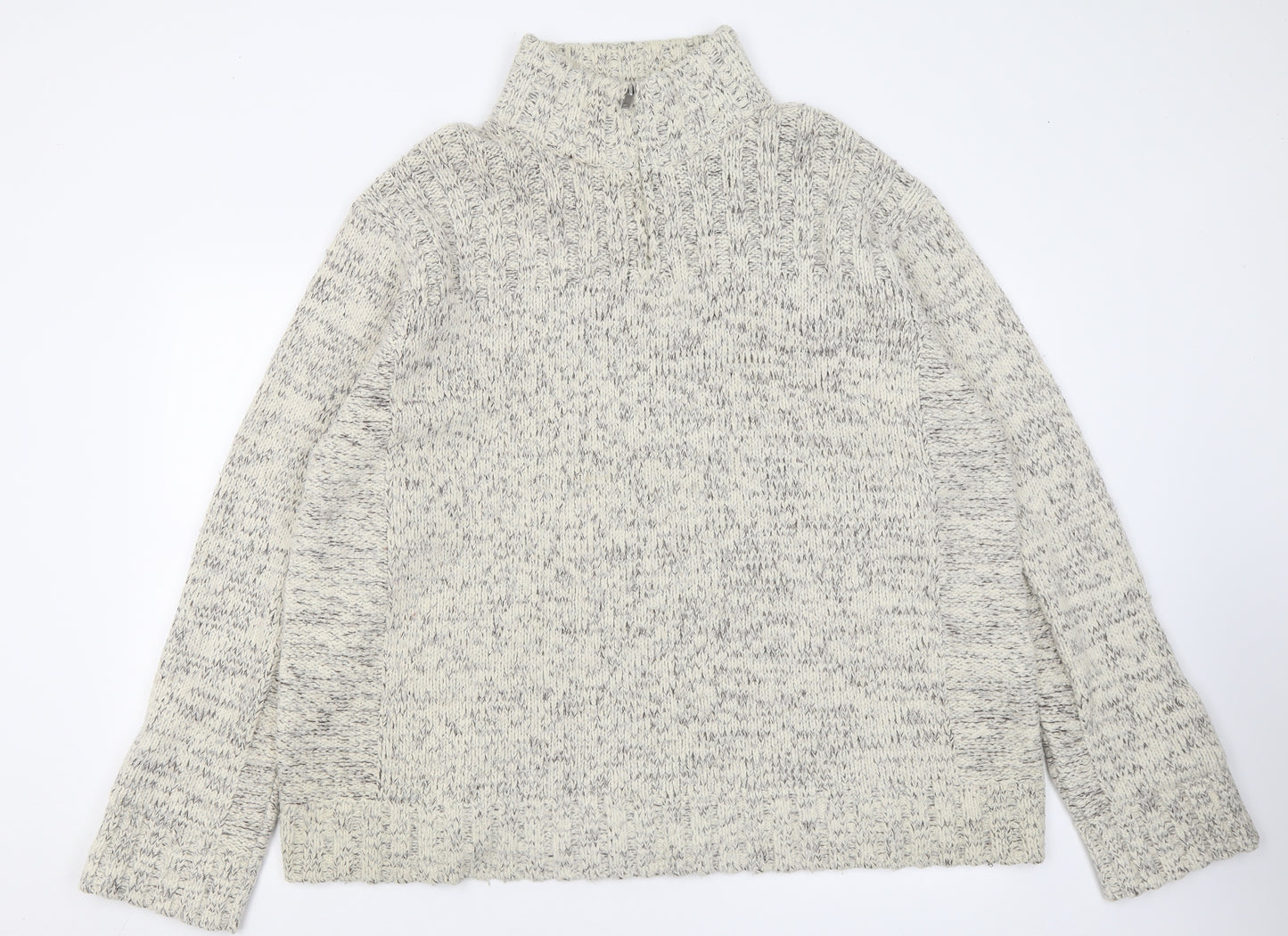 Blue Harbour Mens Ivory High Neck  Acrylic Pullover Jumper Size 2XL