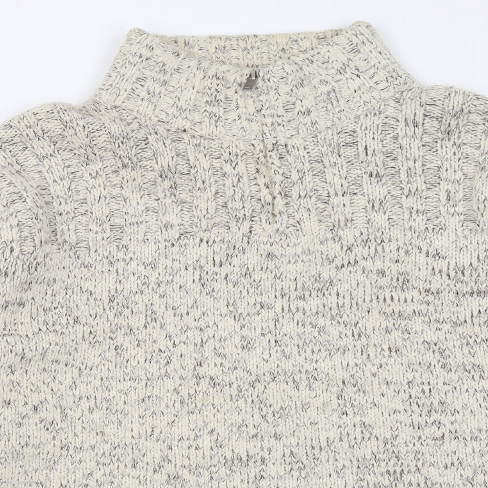 Blue Harbour Mens Ivory High Neck  Acrylic Pullover Jumper Size 2XL
