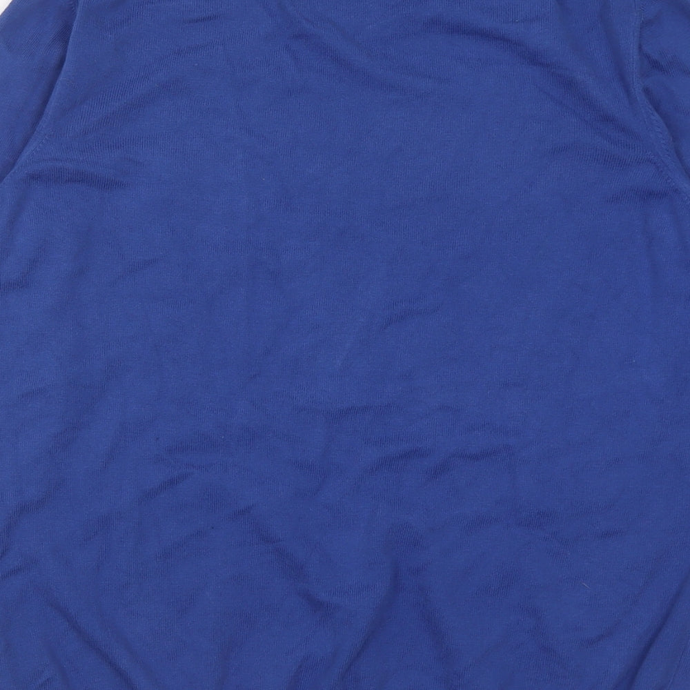 Lyle & Scott Mens Blue Crew Neck  Cotton Pullover Jumper Size L
