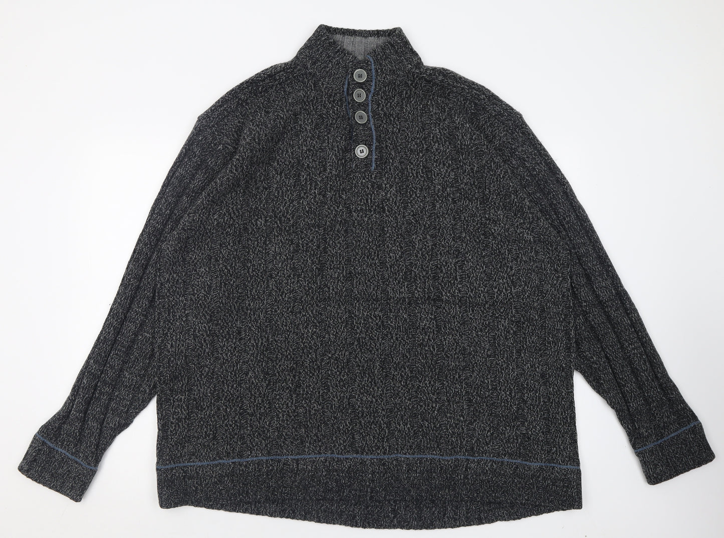 Metaphor Mens Grey High Neck  Acrylic Pullover Jumper Size 3XL