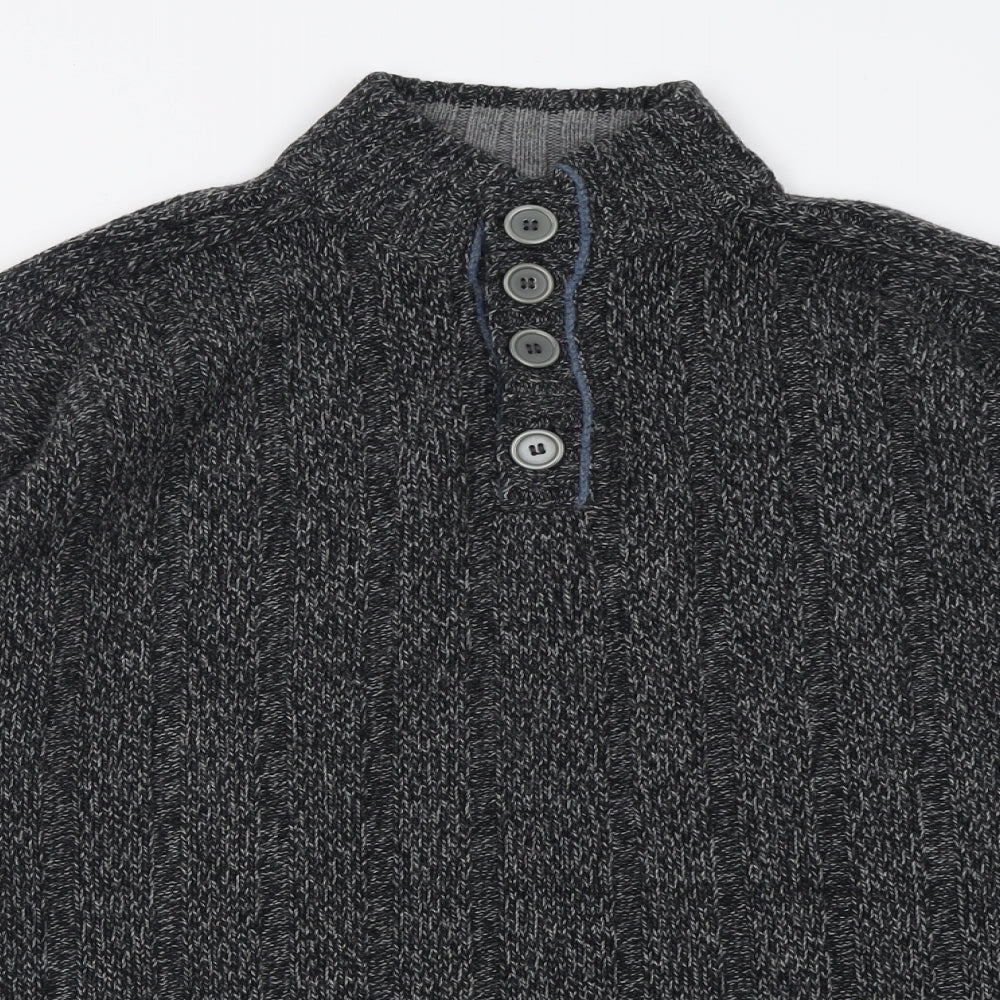Metaphor Mens Grey High Neck  Acrylic Pullover Jumper Size 3XL