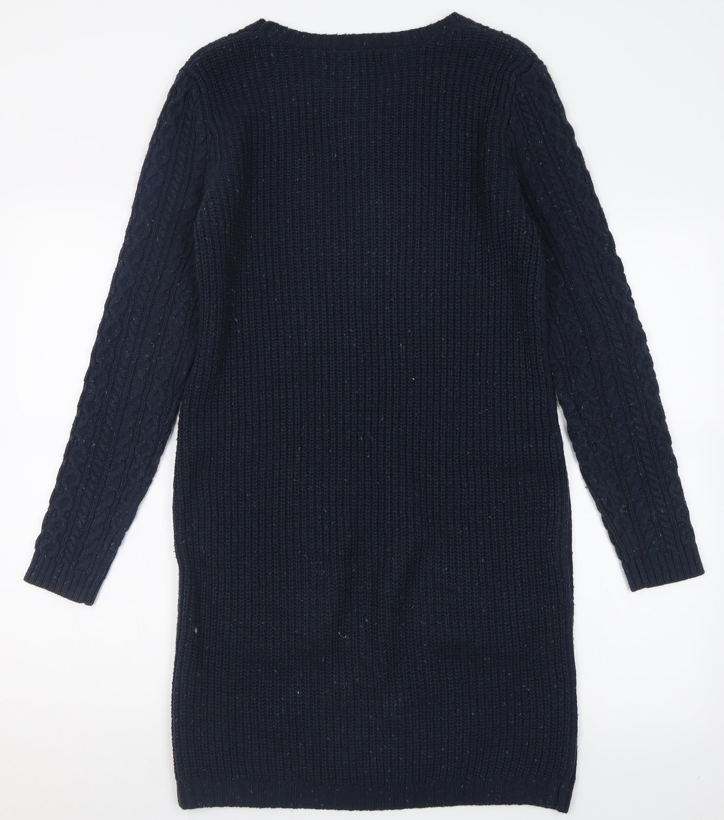 Primark Womens Blue  Acrylic Jumper Dress  Size 12  Crew Neck Pullover
