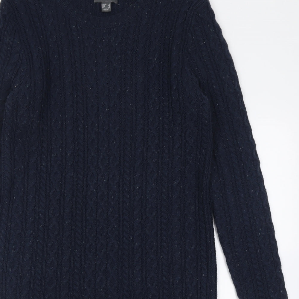 Primark Womens Blue  Acrylic Jumper Dress  Size 12  Crew Neck Pullover