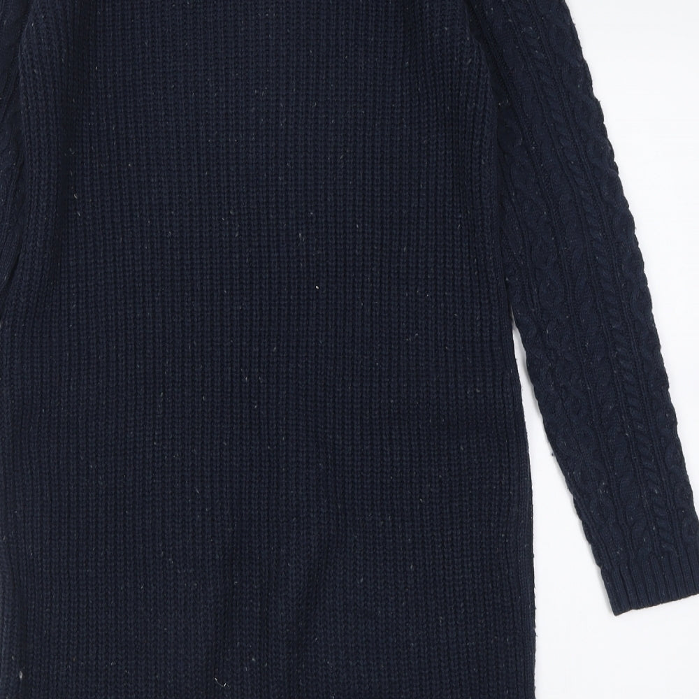 Primark Womens Blue  Acrylic Jumper Dress  Size 12  Crew Neck Pullover