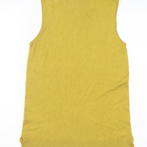 F&F Womens Yellow  Viscose Basic Tank Size 8 High Neck