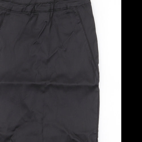 New Look Womens Black  Cotton Straight & Pencil Skirt Size 12   Zip