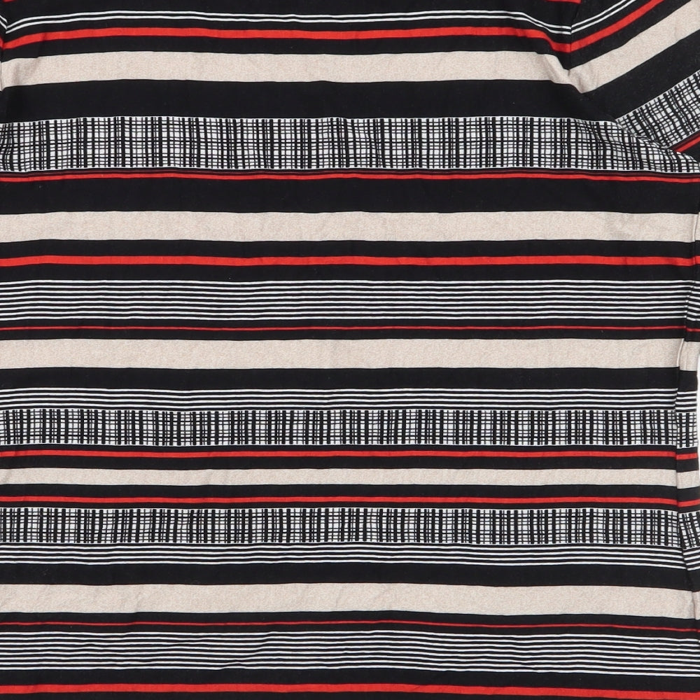 Marks and Spencer Womens Multicoloured Striped Viscose Jersey T-Shirt Size 14 Round Neck