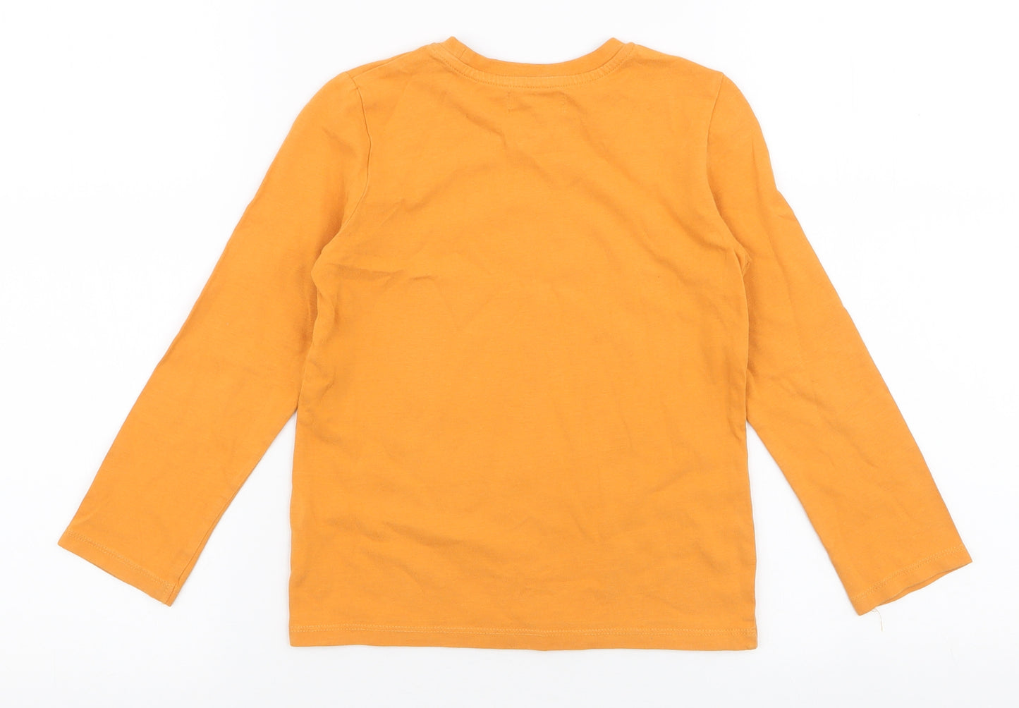 Catimini Boys Yellow  100% Cotton Jersey T-Shirt Size 5 Years Round Neck Pullover