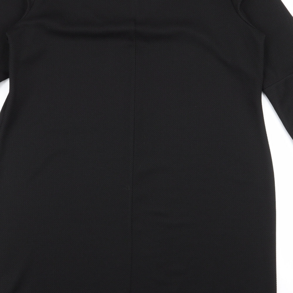 Debenhams Womens Black  Polyester Pencil Dress  Size 16  Round Neck Button