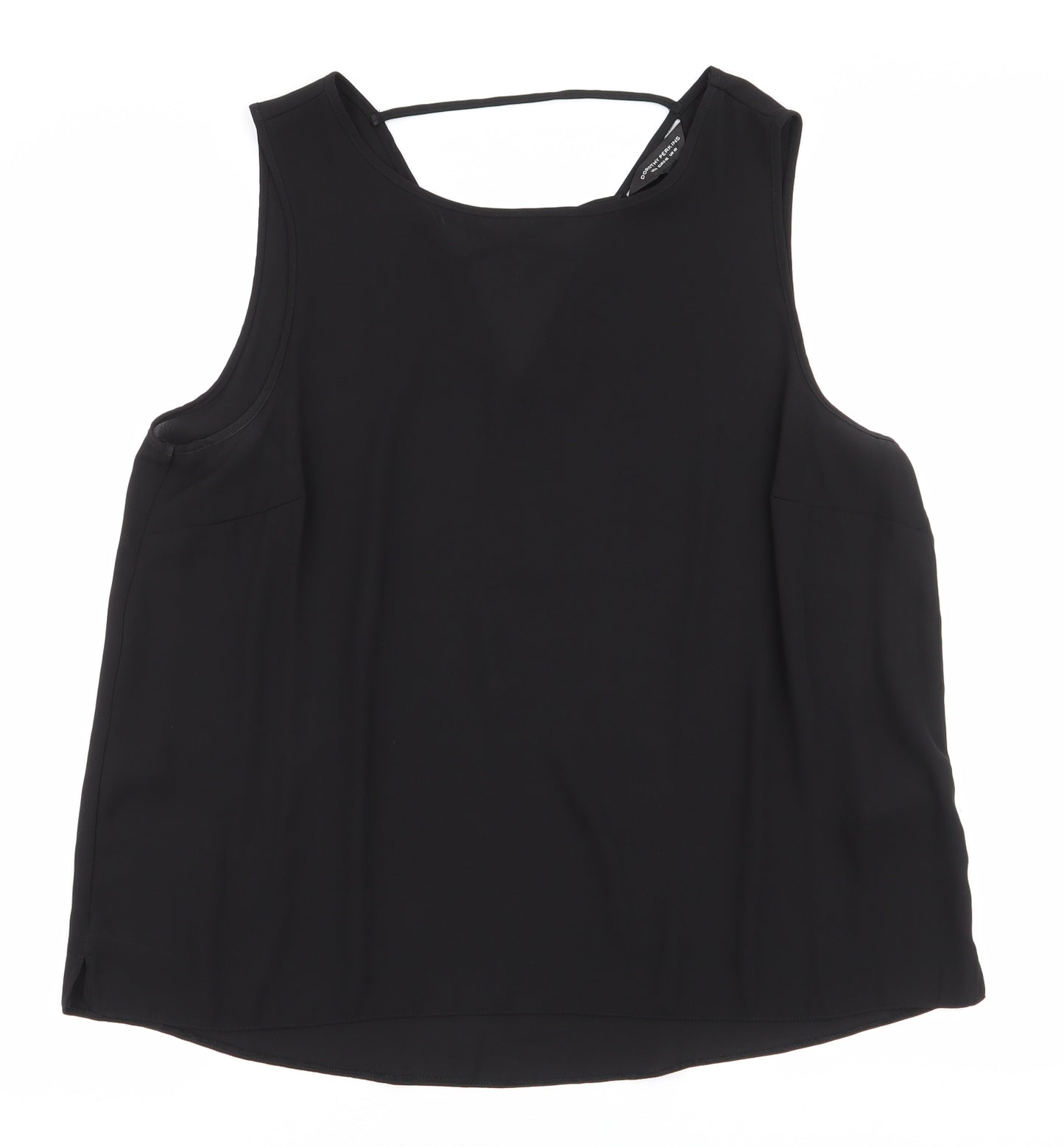Dorothy Perkins Womens Black  Polyester Basic Blouse Size 18 V-Neck