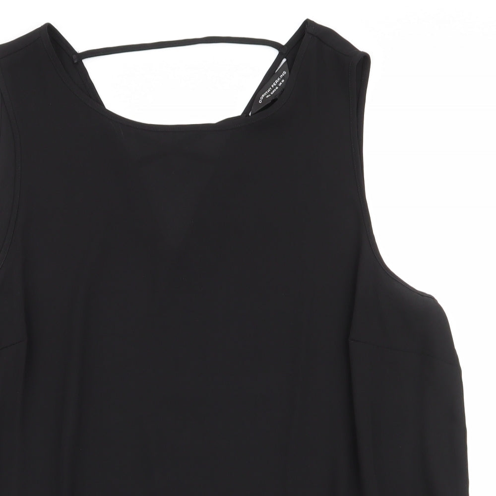 Dorothy Perkins Womens Black  Polyester Basic Blouse Size 18 V-Neck
