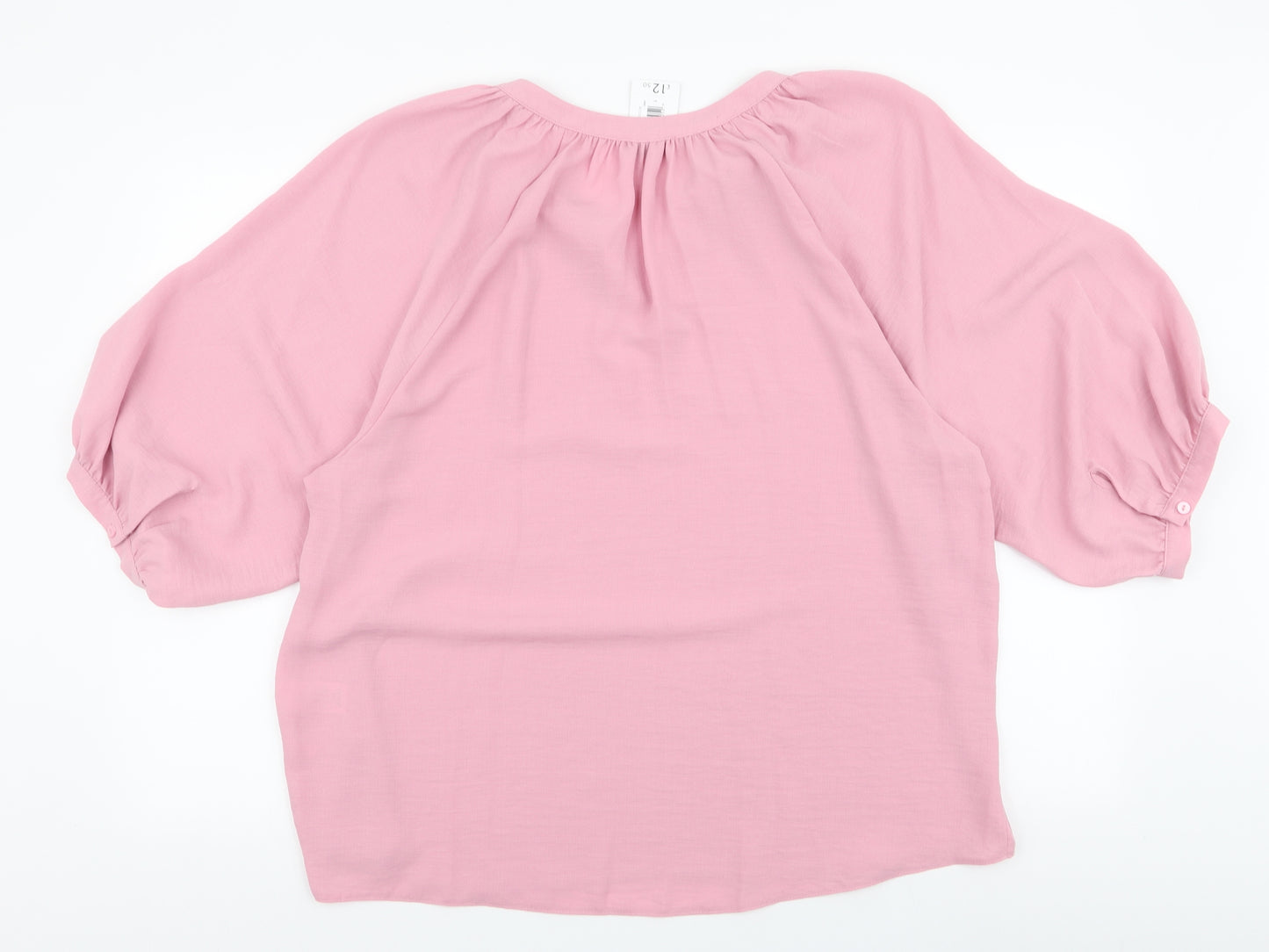 Papaya Womens Pink  Polyester Basic Blouse Size 16 V-Neck