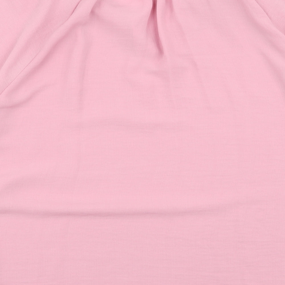 Papaya Womens Pink  Polyester Basic Blouse Size 16 V-Neck