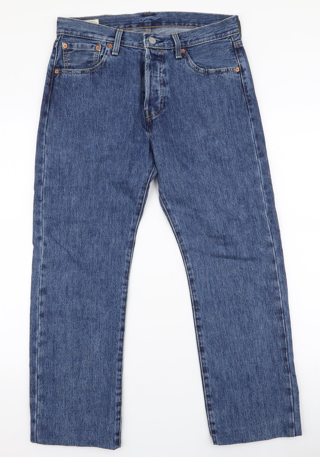 Levi's Mens Blue  Cotton Straight Jeans Size 30 L30 in Regular Button