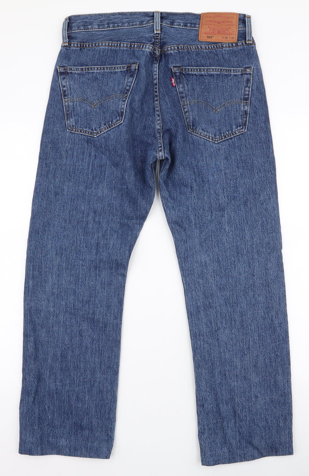 Levi's Mens Blue  Cotton Straight Jeans Size 30 L30 in Regular Button
