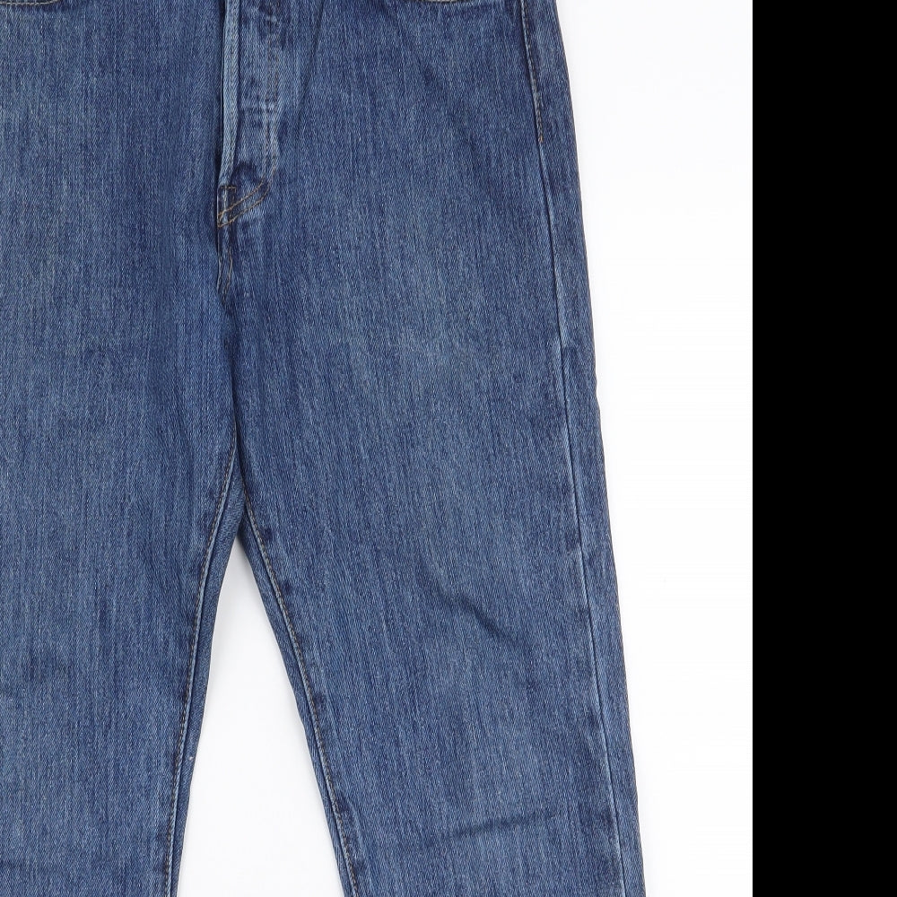Levi's  Mens Blue  Cotton Straight Jeans Size 30 L30 in Regular Button