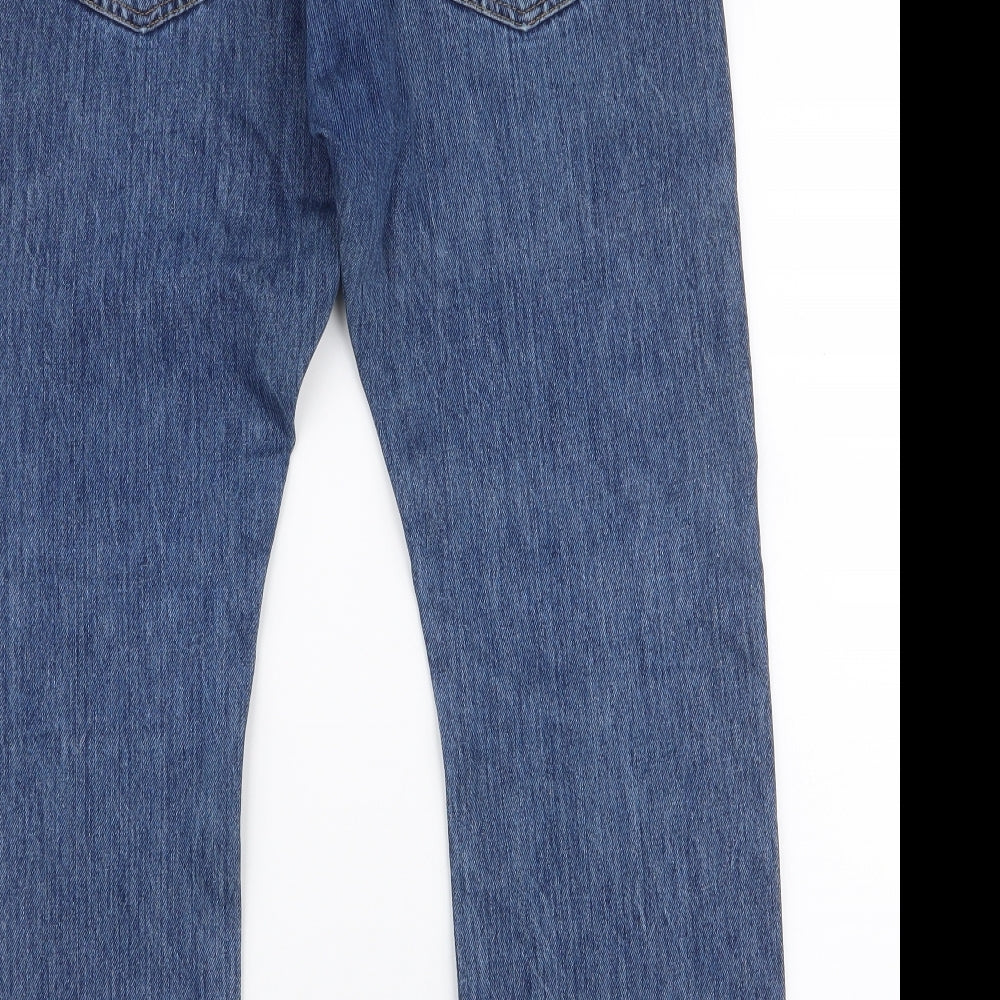 Levi's  Mens Blue  Cotton Straight Jeans Size 30 L30 in Regular Button