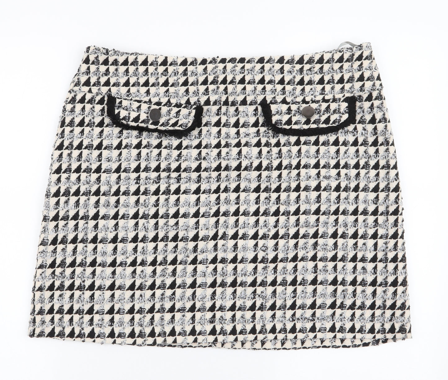 Dorothy Perkins Womens Multicoloured Geometric Polyester A-Line Skirt Size 16   Zip