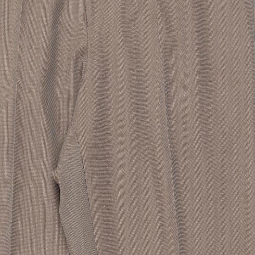 Marks and Spencer Mens Brown  Polyester Trousers  Size 38 L31 in Regular Zip