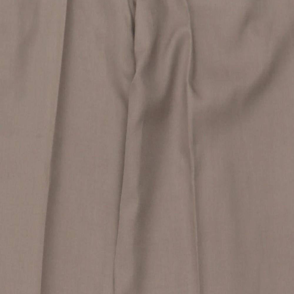 Marks and Spencer Mens Brown  Polyester Trousers  Size 38 L31 in Regular Zip