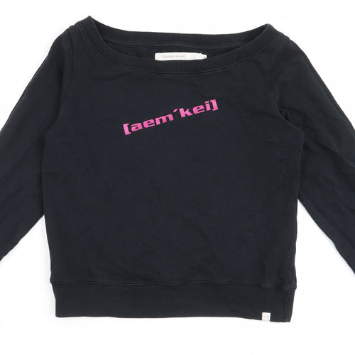 Aem Kei Womens Black  100% Cotton Pullover Sweatshirt Size L  Pullover