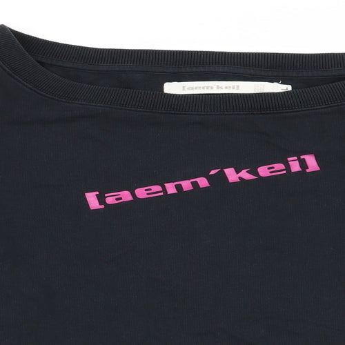 Aem Kei Womens Black  100% Cotton Pullover Sweatshirt Size L  Pullover